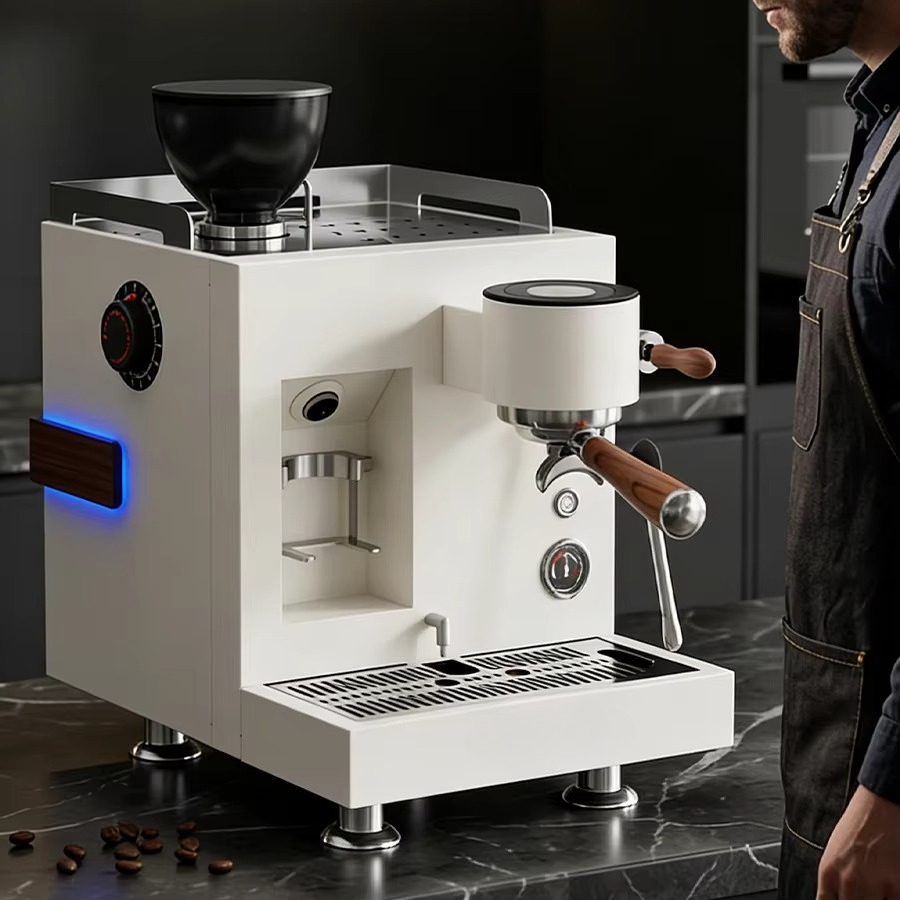 Coffee Grinder Burr Flat - เครื่องชงกาแฟกึ่งอัตโนมัติแบบรวมฟังก์ชันพร้อมหน้าจออัจฉริยะ ขนาด 64 มม. พร้อมเครื่องบดแบบแบน ระบบควบคุมดิจิทัล